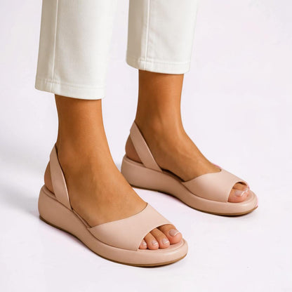 Damesandaler med åben tå og slingback til daglig gåture