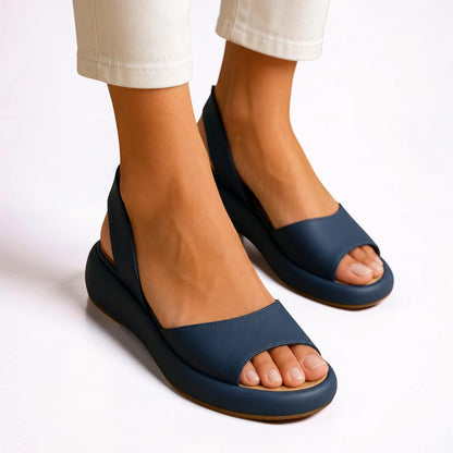 Damesandaler med åben tå og slingback til daglig gåture