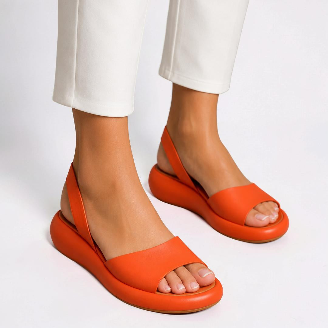 Damesandaler med åben tå og slingback til daglig gåture