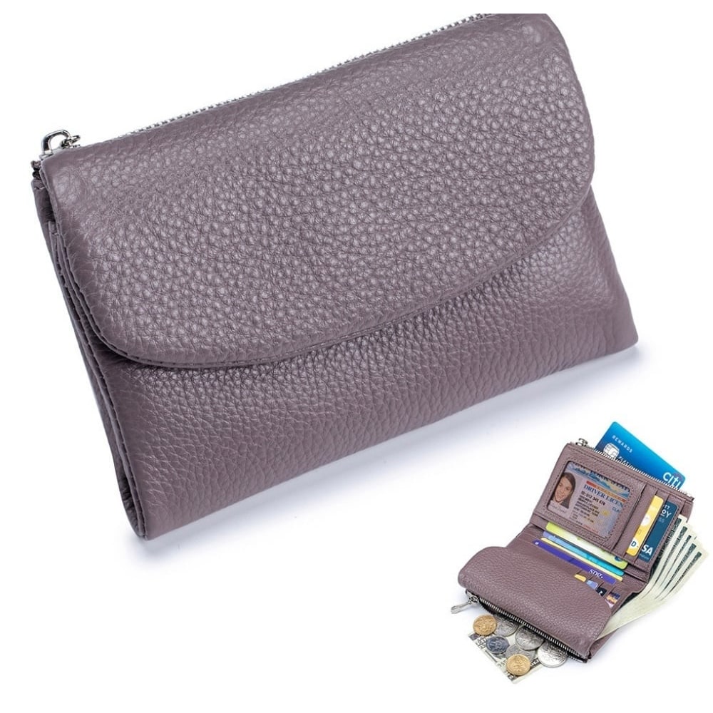 Women's Wallet Leather RFID Protection Slim Bifold Coin Pocket - Image 10