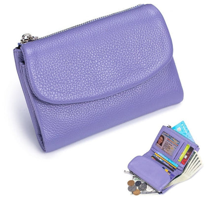 Women's Wallet Leather RFID Protection Slim Bifold Coin Pocket - Image 12