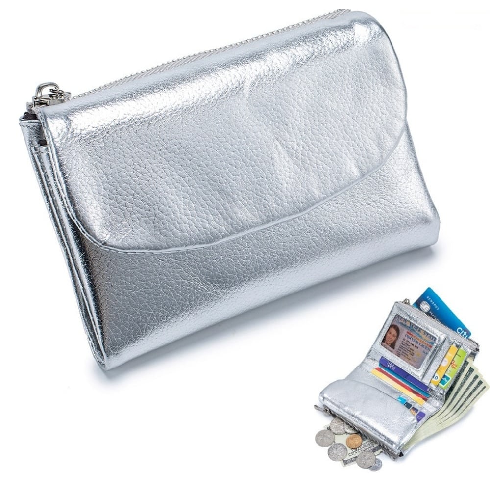 Women's Wallet Leather RFID Protection Slim Bifold Coin Pocket - Image 13