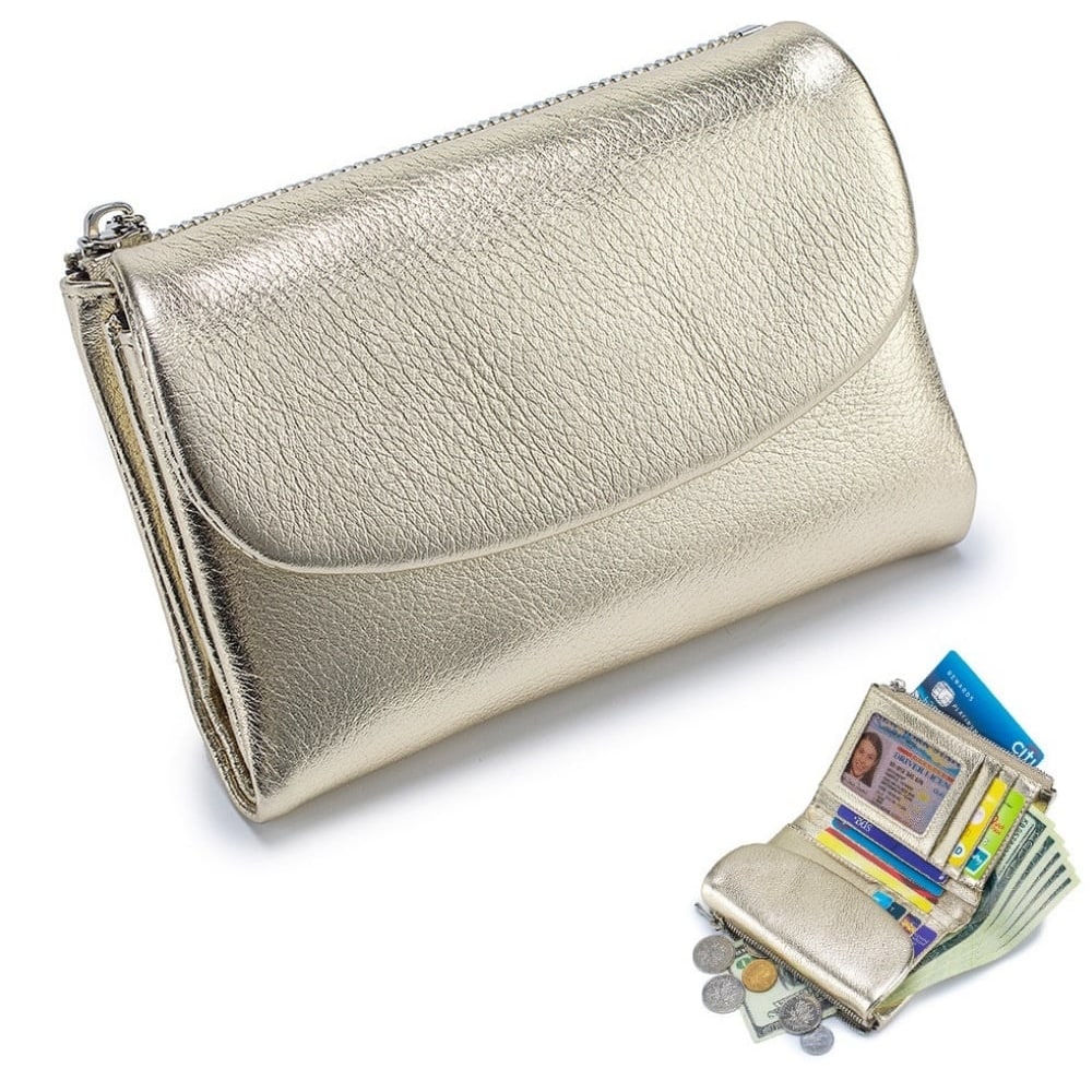 Women's Wallet Leather RFID Protection Slim Bifold Coin Pocket - Image 15