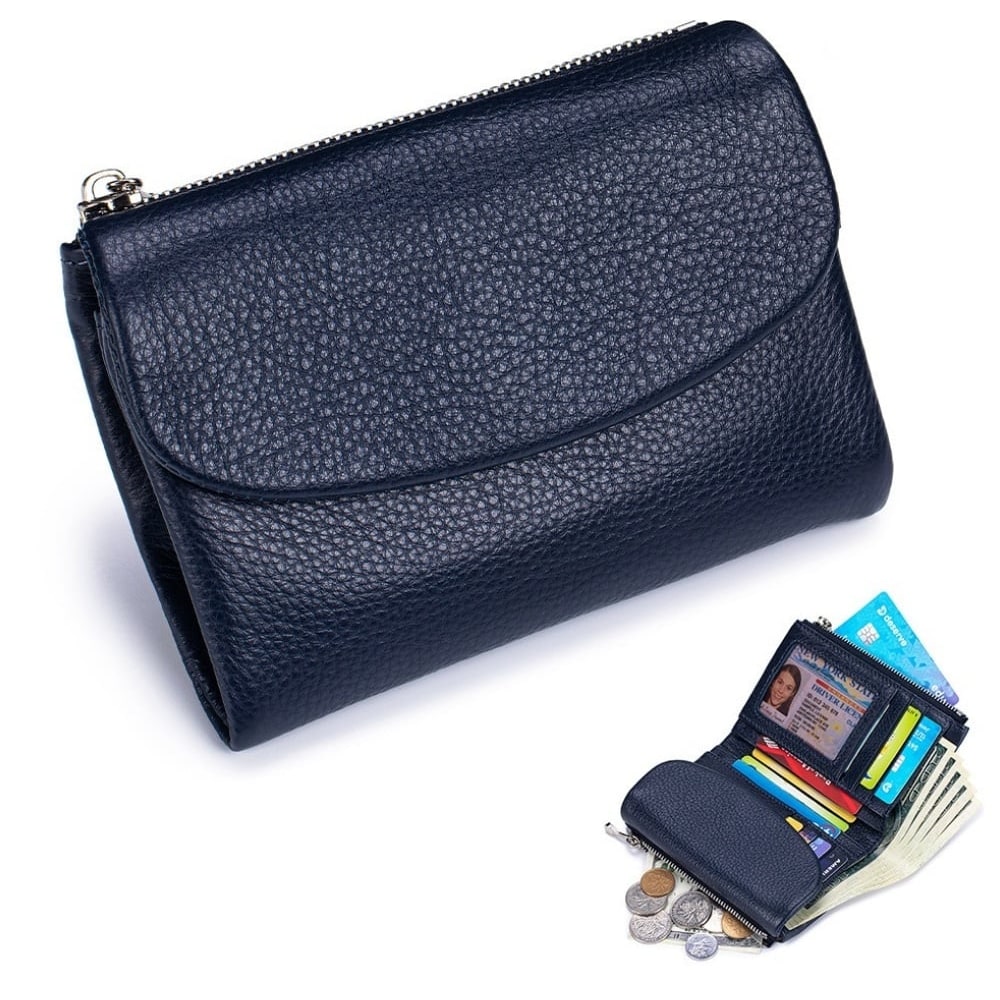 Women's Wallet Leather RFID Protection Slim Bifold Coin Pocket - Image 17
