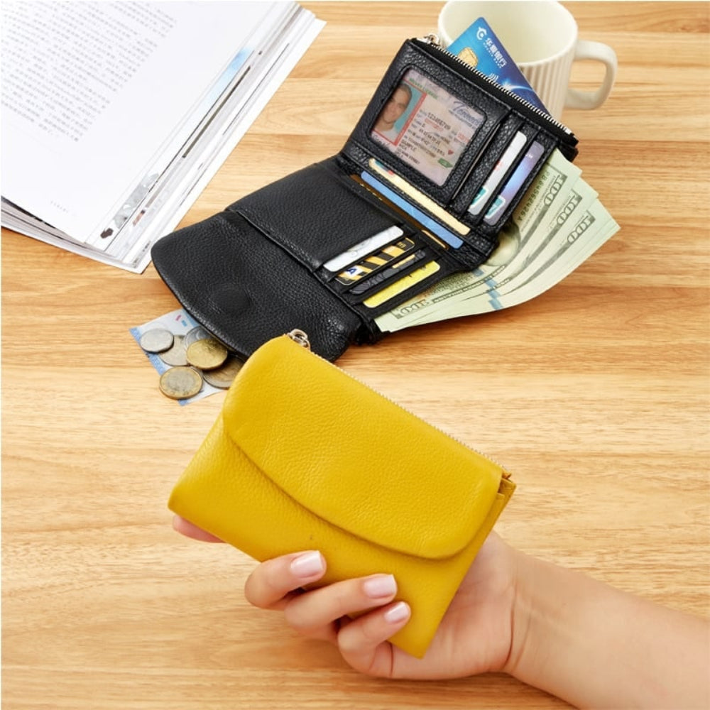 Women's Wallet Leather RFID Protection Slim Bifold Coin Pocket - Image 22