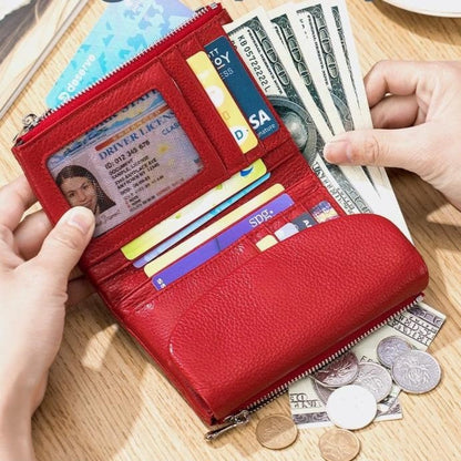 Women's Wallet Leather RFID Protection Slim Bifold Coin Pocket - Image 4