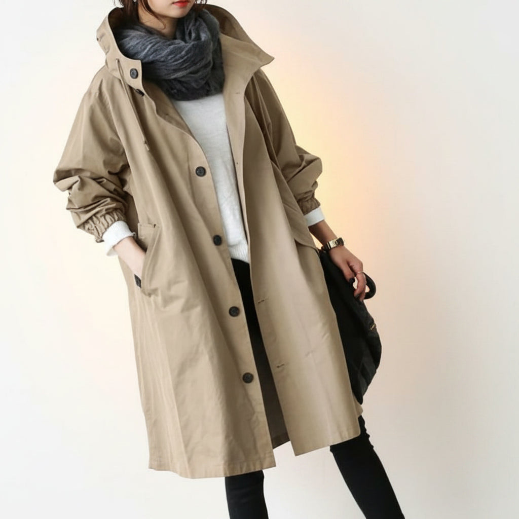 Women's Waterproof Trench Coat Hooded | Functional Outerwear - Image 1