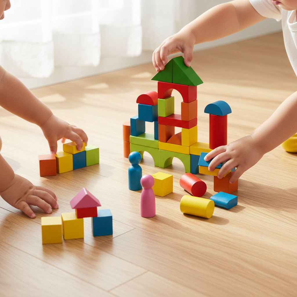 Wooden Building Blocks Set Creative Playtime Fun - Image 1