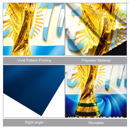 World Cup Argentina Flag Banner Fan Cape Soccer - Image 5
