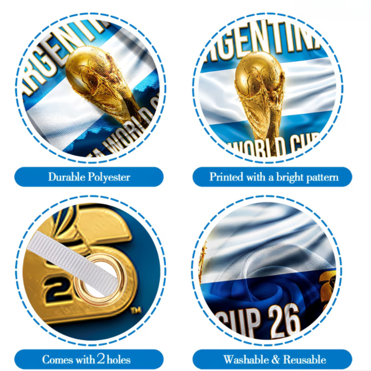 World Cup Argentina Flag Banner Outdoor Soccer - Image 4