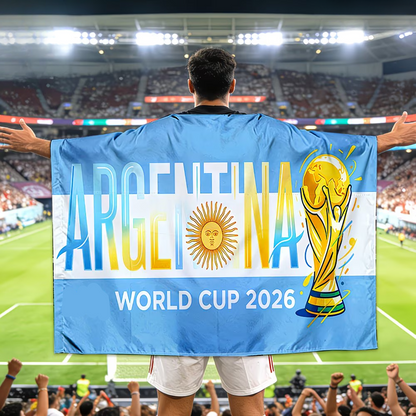 World Cup Argentina Flag Banner Sports Fan Soccer - Image 1