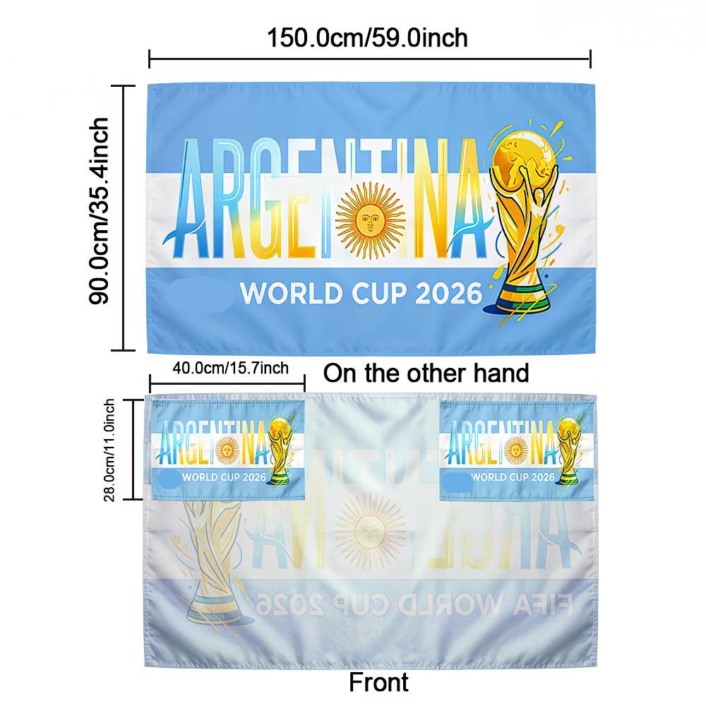 World Cup Argentina Flag Banner Sports Fan Soccer - Image 5