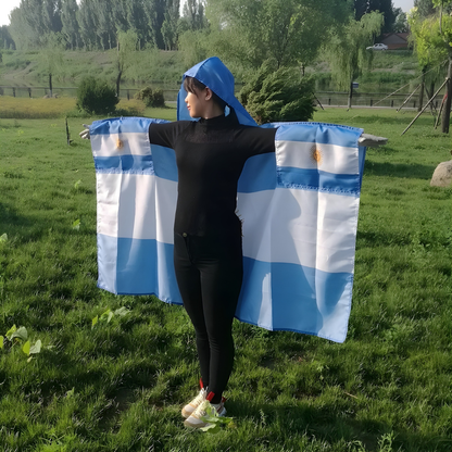 World Cup Argentina Flag Cape Hooded - Image 2