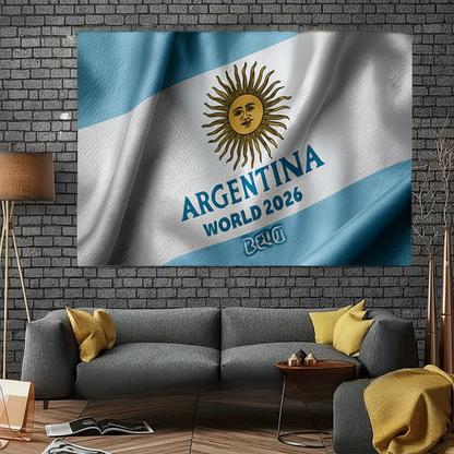 World Cup Argentina Flag Party Backdrop Wall Art Banner - Image 1