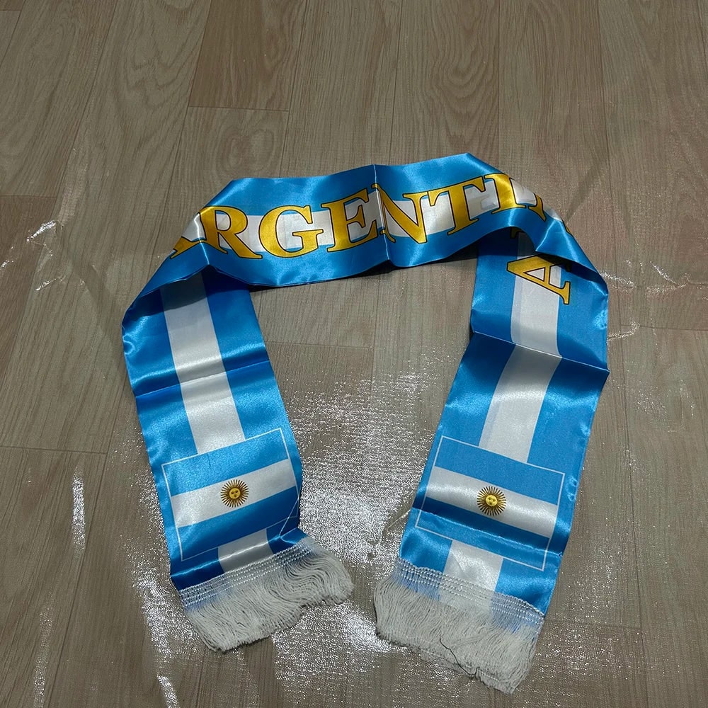 World Cup Argentina Flag Soccer Scarf Double Sided Sports Scarf - Image 2