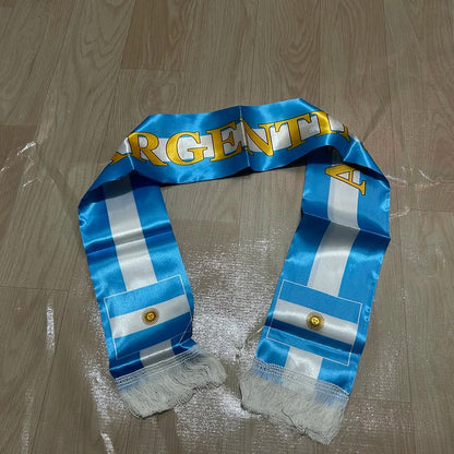 World Cup Argentina Flag Soccer Scarf Double Sided Sports Scarf - Image 2