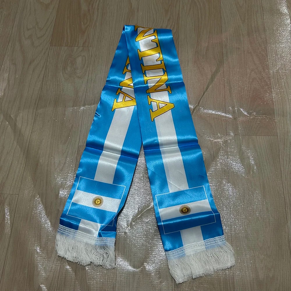 World Cup Argentina Flag Soccer Scarf Double Sided Sports Scarf - Image 3