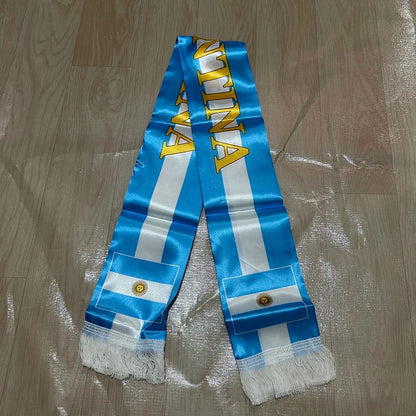 World Cup Argentina Flag Soccer Scarf Double Sided Sports Scarf - Image 3