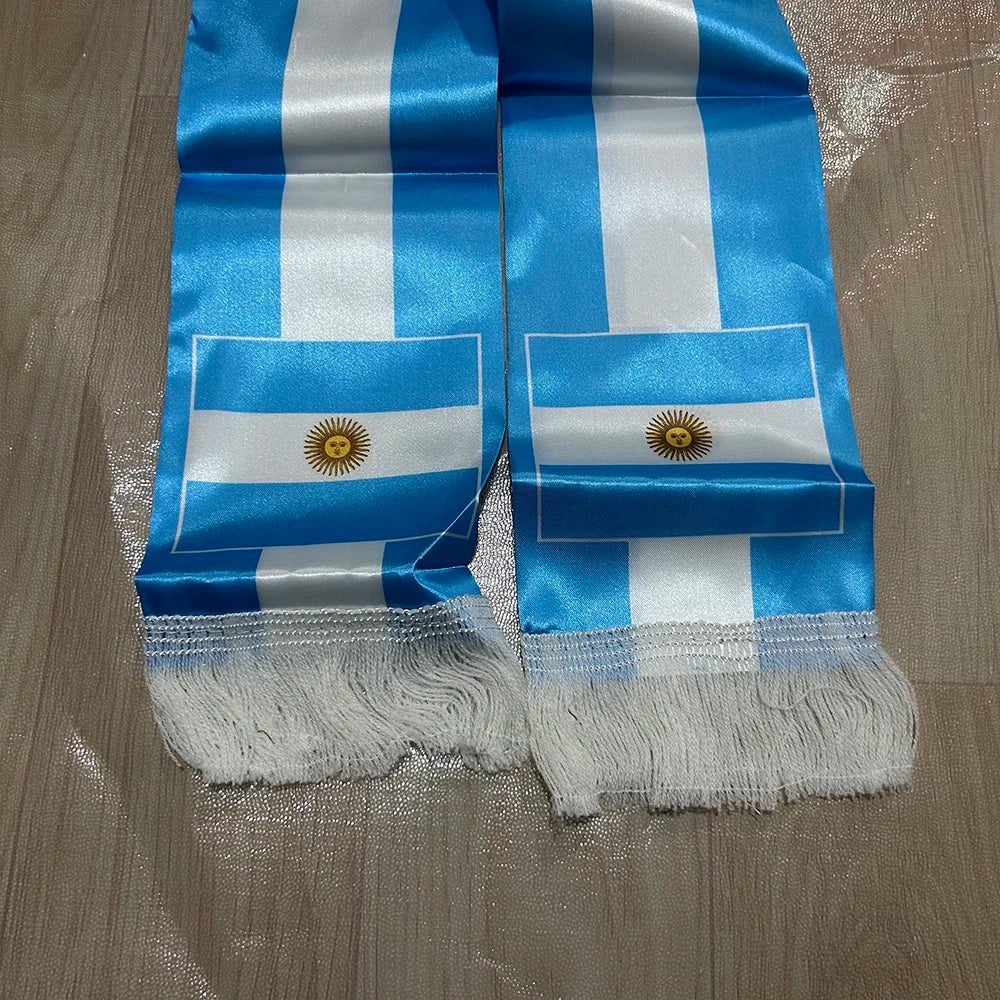 World Cup Argentina Flag Soccer Scarf Double Sided Sports Scarf - Image 4