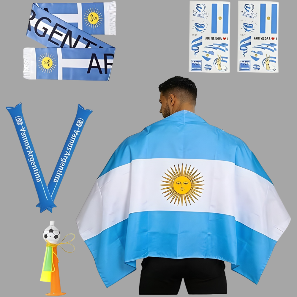 World Cup Argentina Flag Soccer Scarf Thunder Sticks - Image 1