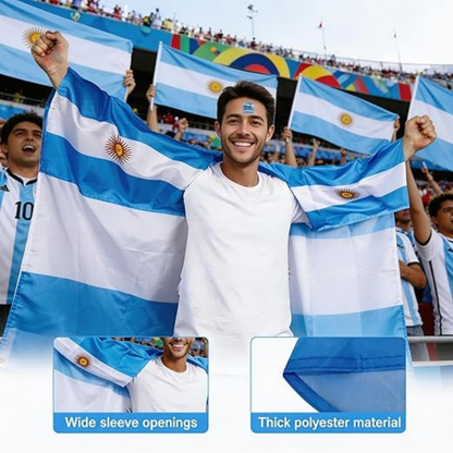 World Cup Argentina Flag Soccer Scarf Thunder Sticks - Image 2