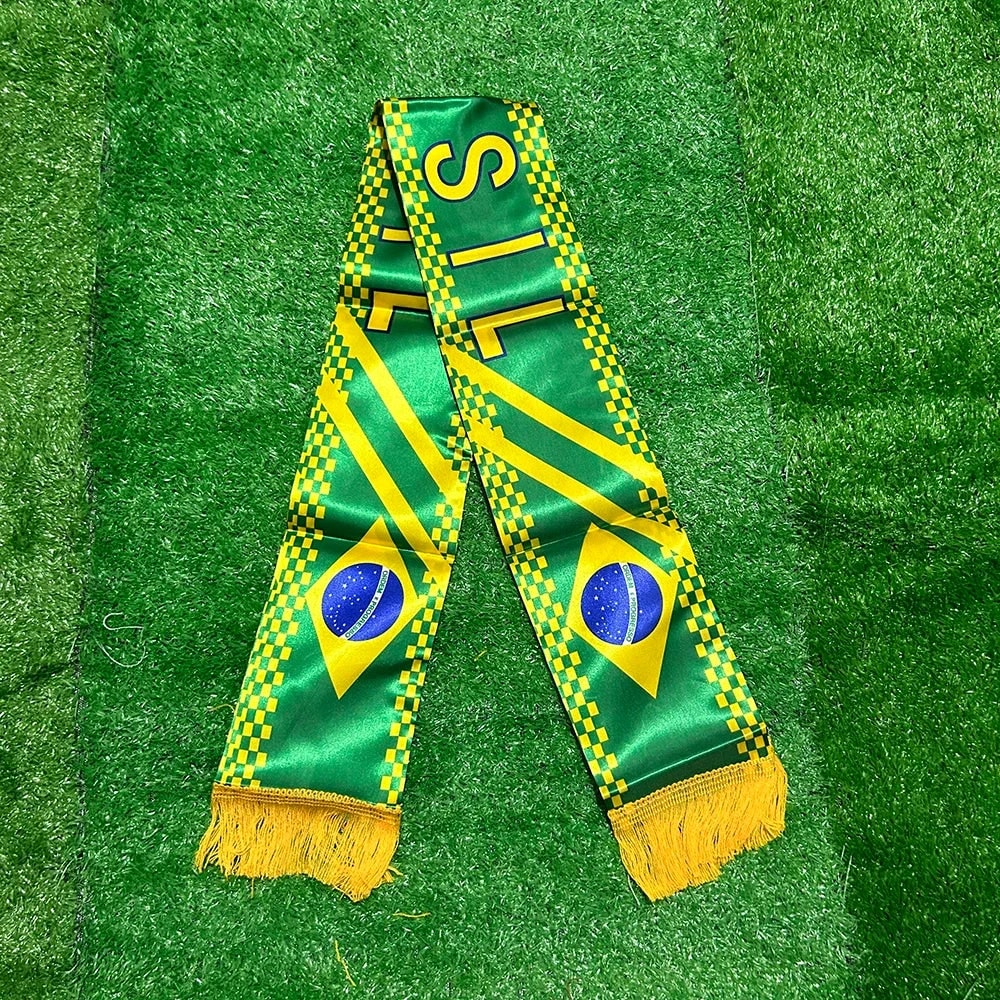 World Cup Brazil Flag Football Scarf Fringe Brazil Scarf - Image 2