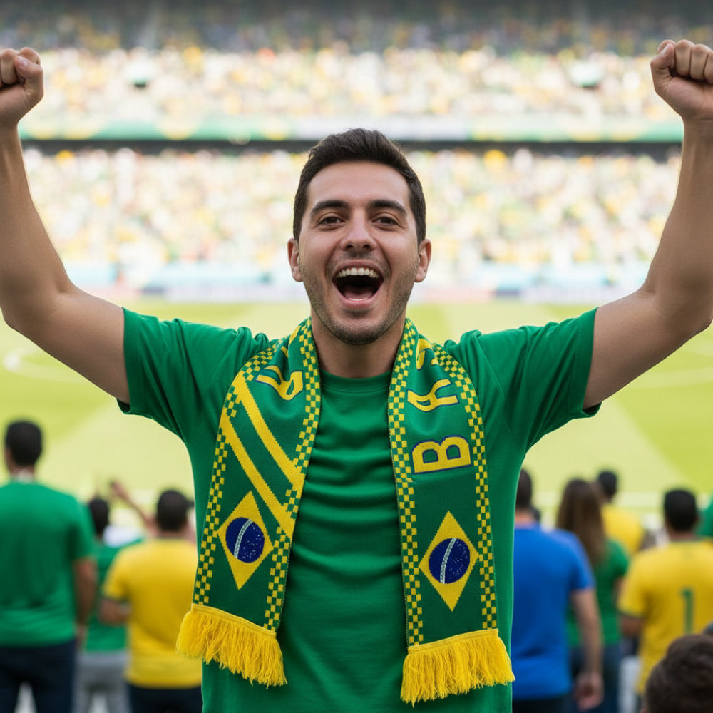 World Cup Brazil Flag Football Scarf Fringe Brazil Scarf - Image 3
