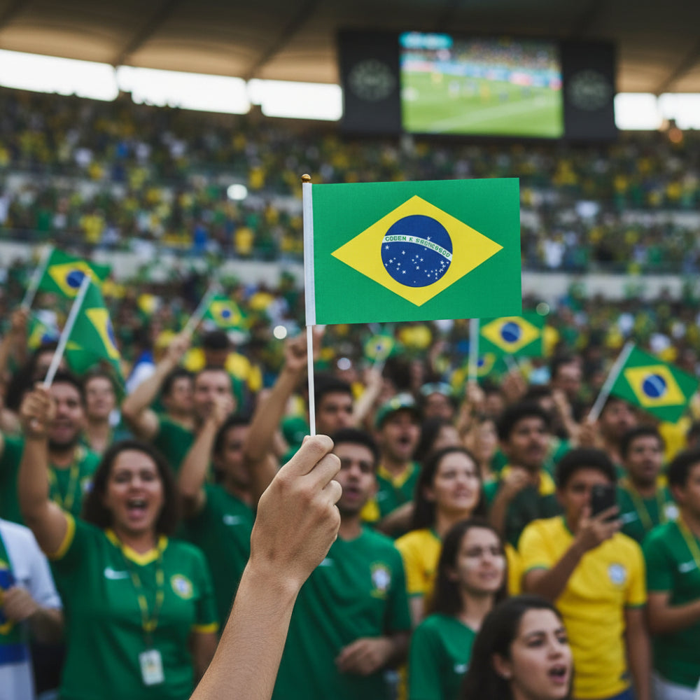 World Cup Brazil Flag Hand Waving Mini Party - Image 1