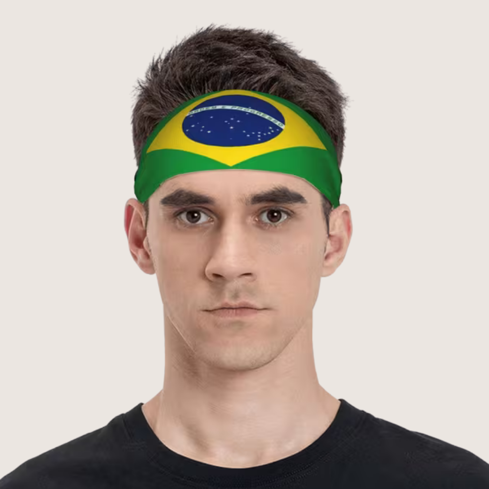 World Cup Brazil Flag Sports Headband Soccer Sweatband - Image 1