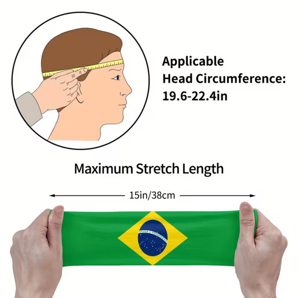 World Cup Brazil Flag Sports Headband Soccer Sweatband - Image 5