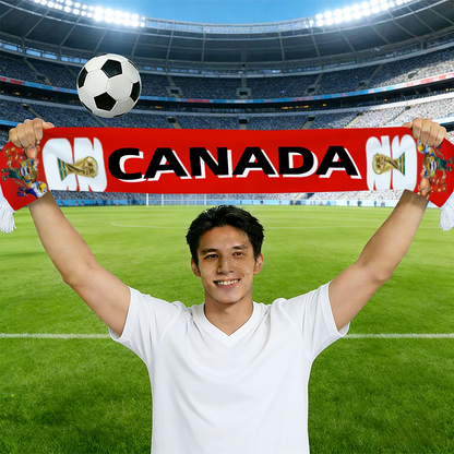 World Cup Canada Flag Fan Scarf Hand Wash Canada Sports - Image 2