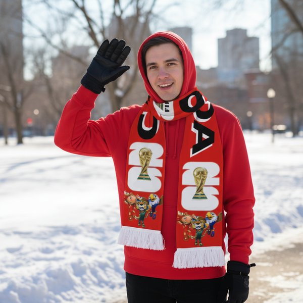 World Cup Canada Flag Fan Scarf Hand Wash Canada Sports - Image 3