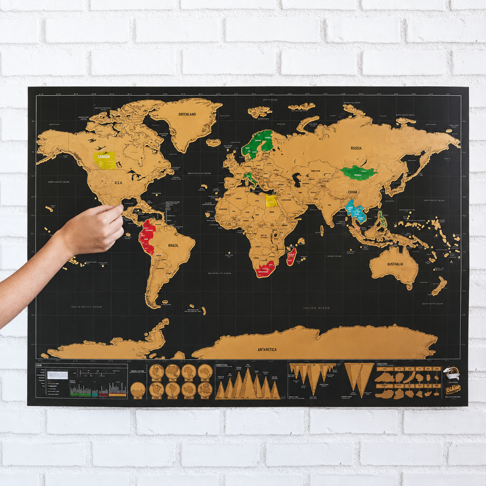 Mappa del Mondo da Grattare per Tracciare i Viaggi