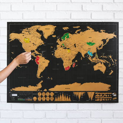 Mappa del Mondo da Grattare per Tracciare i Viaggi