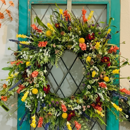 Wreath Front Door Spring Floral Seasonal Decor - Image 5